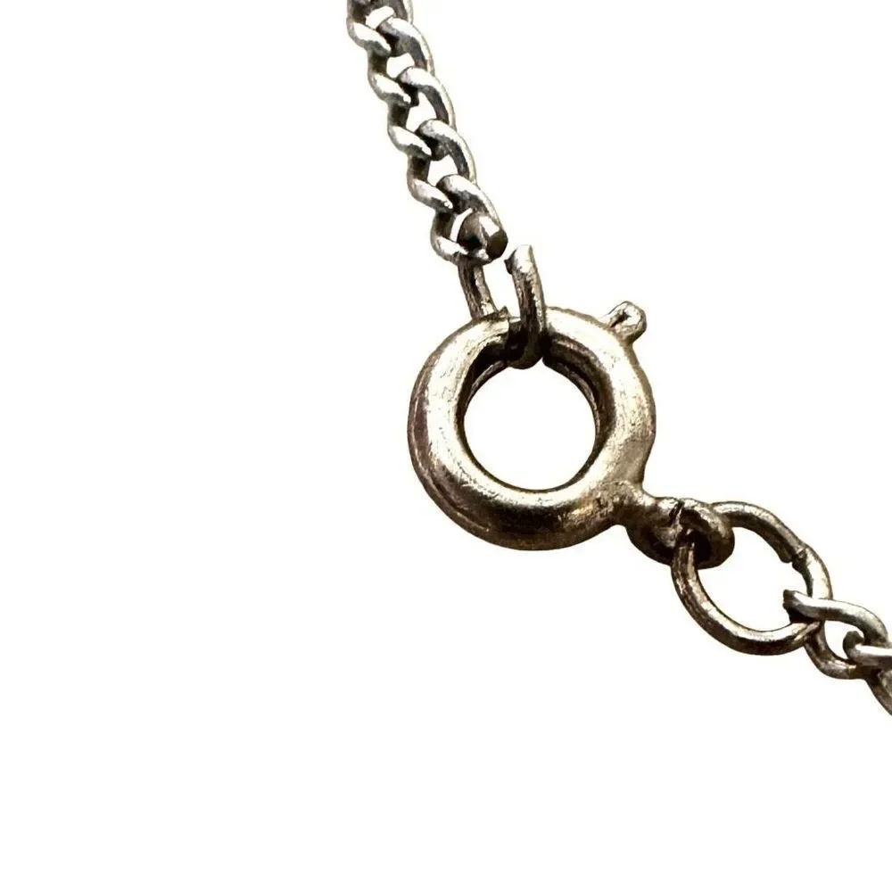 Silver tone eagle shield pendant necklace